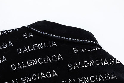 250729 New top-quality sequined velvet baseball jacket