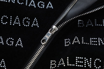 250729 New top-quality sequined velvet baseball jacket