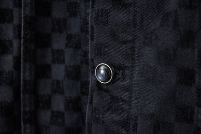 250729 New heavy-duty jacquard spray-painted denim jacket