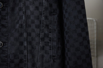 250729 New heavy-duty jacquard spray-painted denim jacket