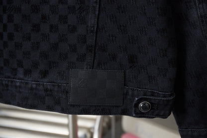 250729 New heavy-duty jacquard spray-painted denim jacket