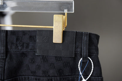 250729 New heavy-duty jacquard spray-painted denim trousers