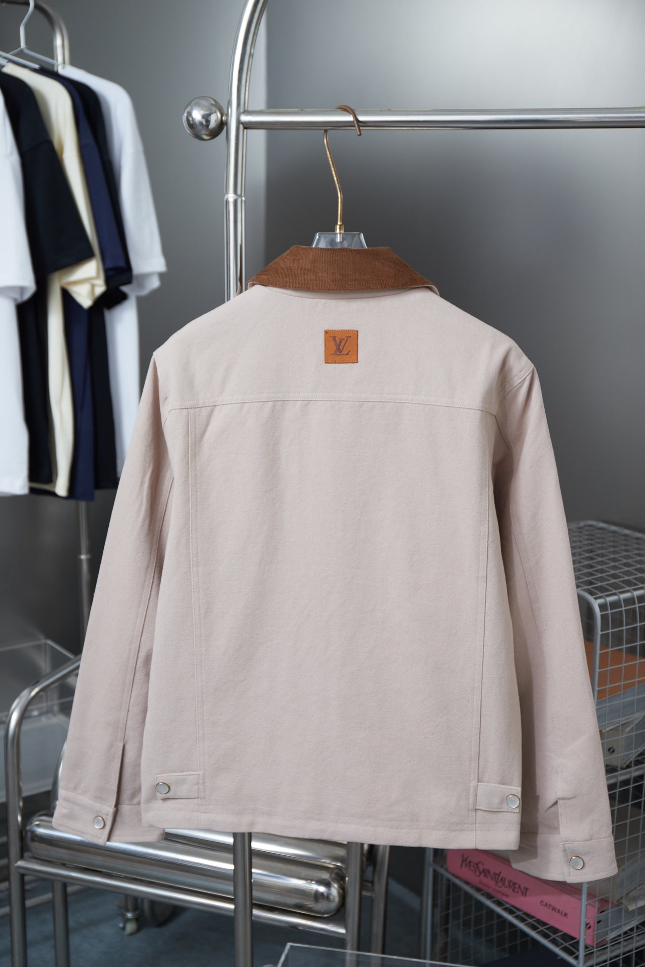 250808 New high-quality pocket hollowed-out embroidered canvas jacket