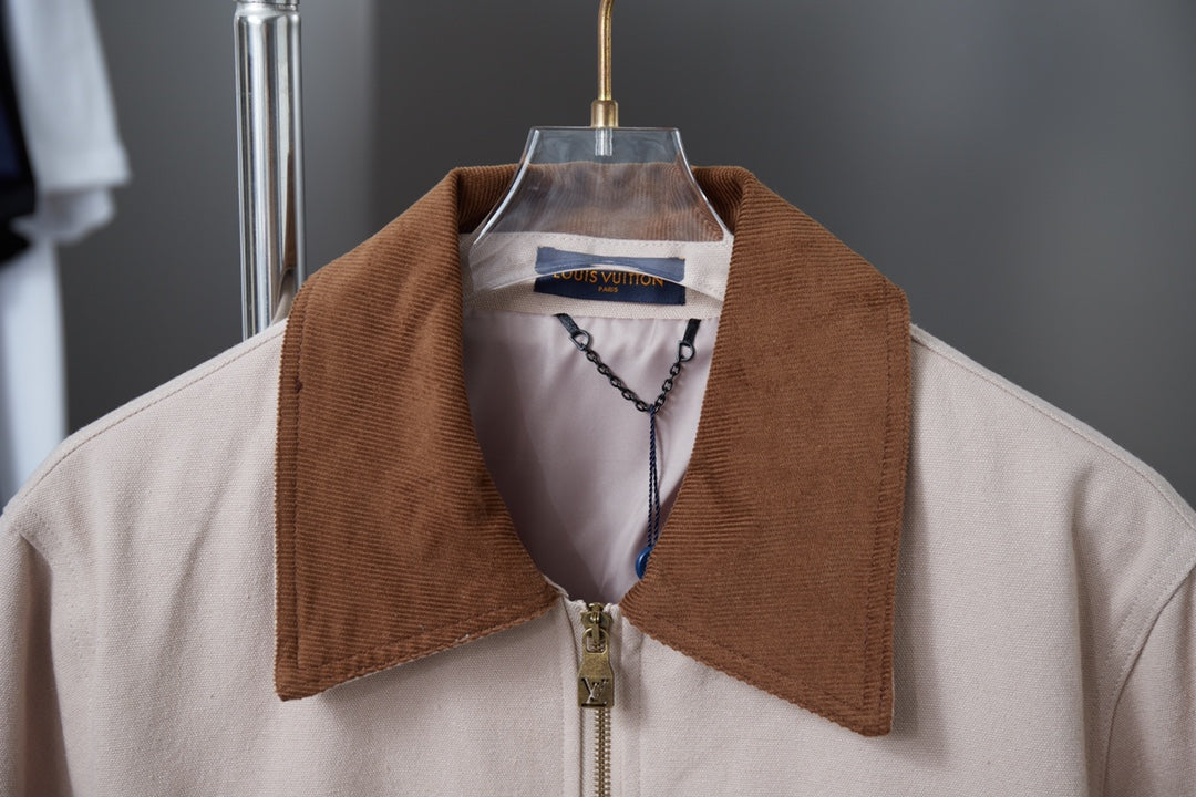 250808 New high-quality pocket hollowed-out embroidered canvas jacket