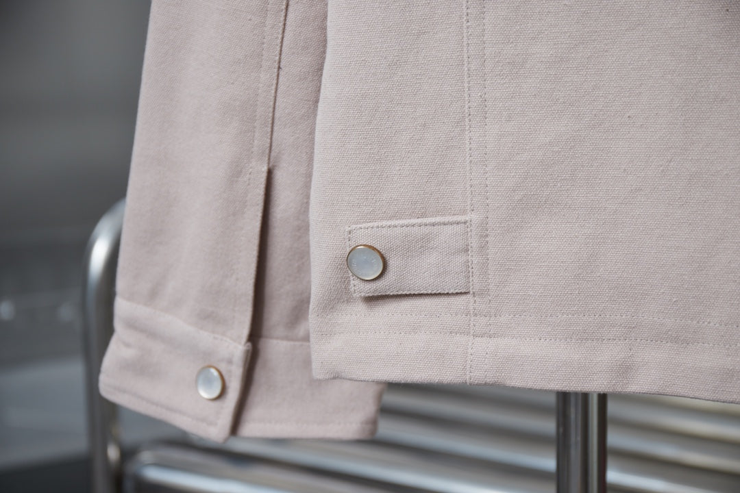 250808 New high-quality pocket hollowed-out embroidered canvas jacket