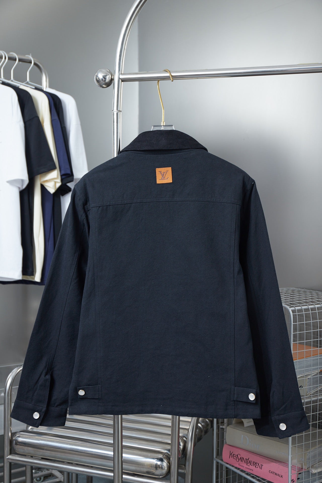 250808 New high-quality pocket hollowed-out embroidered canvas jacket