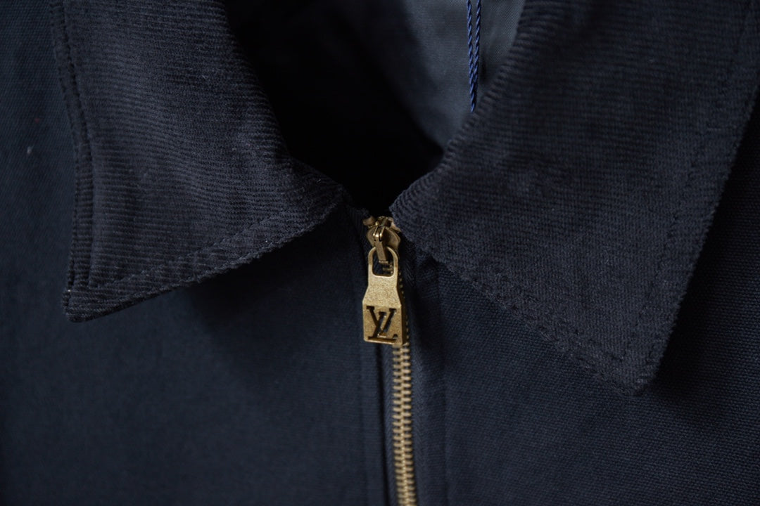 250808 New high-quality pocket hollowed-out embroidered canvas jacket