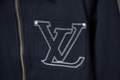 250808 New high-quality pocket hollowed-out embroidered canvas jacket