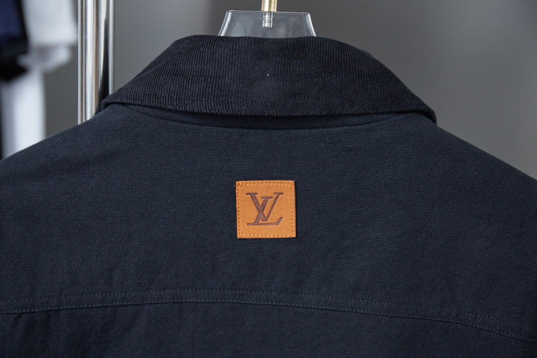 250808 New high-quality pocket hollowed-out embroidered canvas jacket