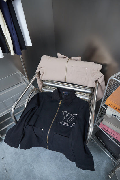 250808 New high-quality pocket hollowed-out embroidered canvas jacket