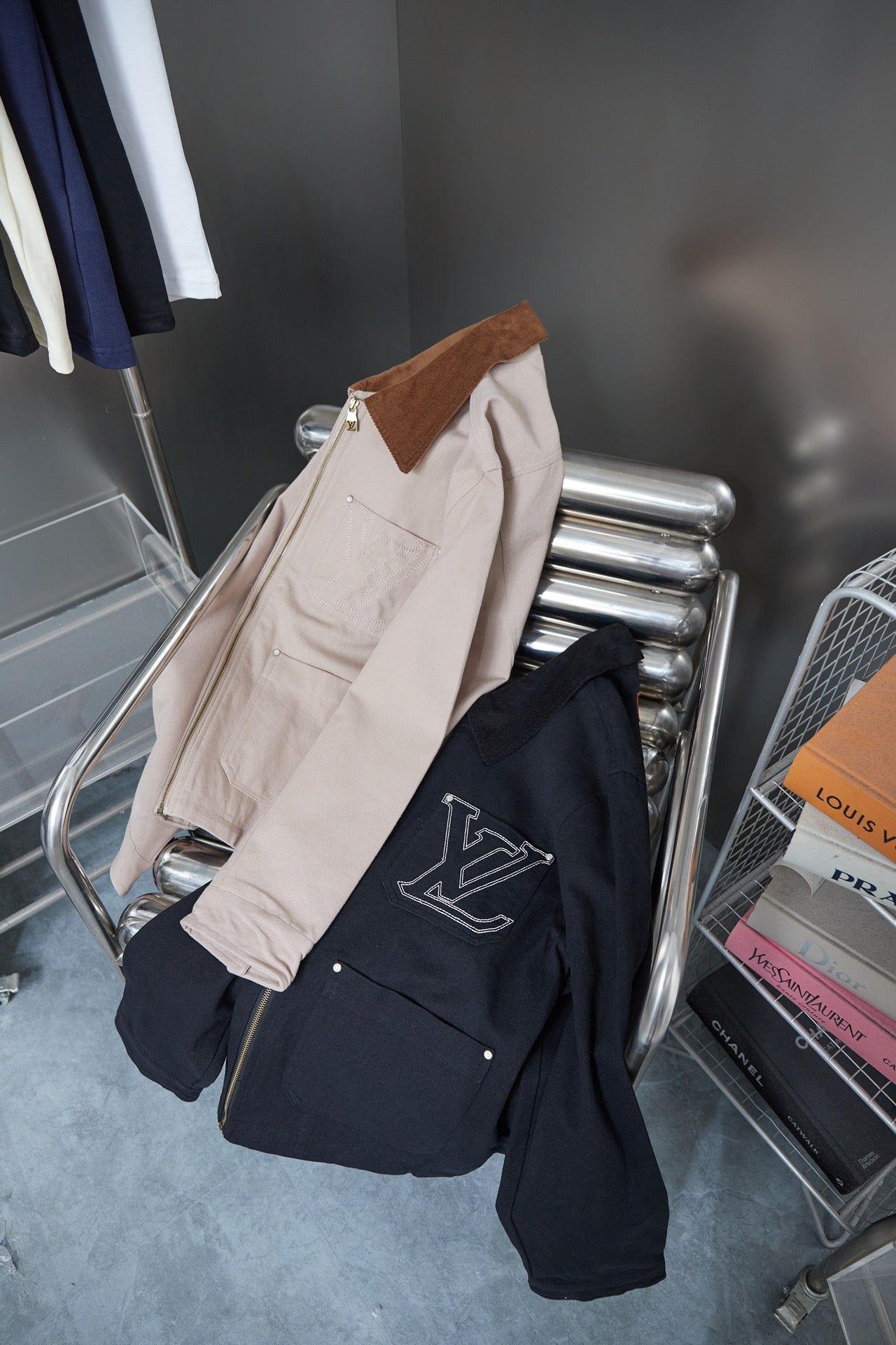 250808 New high-quality pocket hollowed-out embroidered canvas jacket