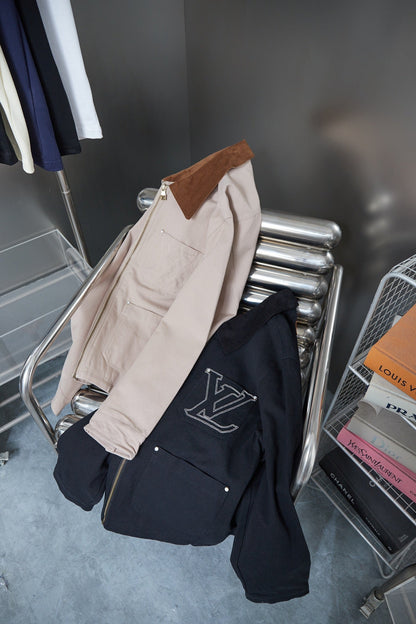 250808 New high-quality pocket hollowed-out embroidered canvas jacket