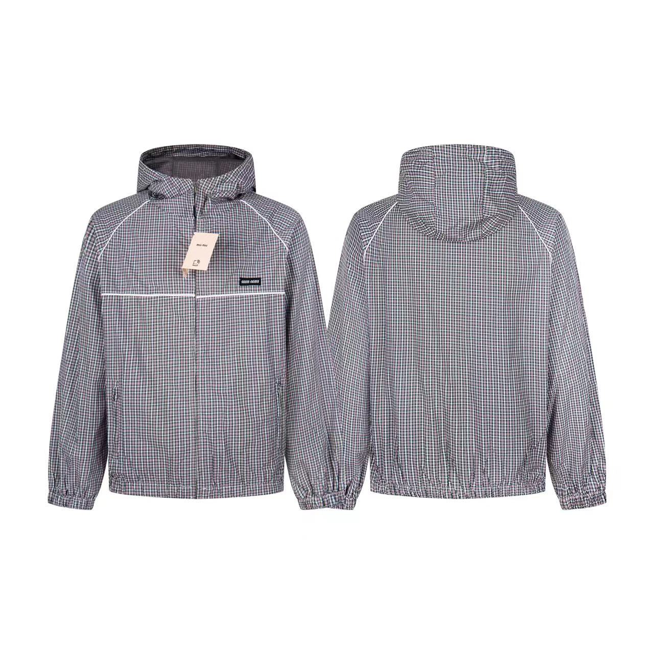 250808 New high-quality checkered tech fabric pilot jacket