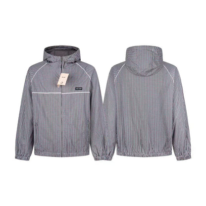 250808 New high-quality checkered tech fabric pilot jacket