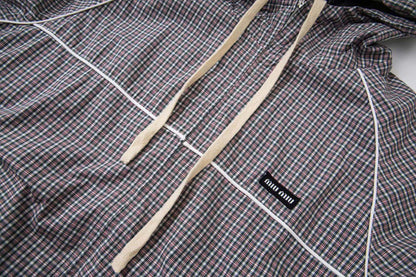 250808 New high-quality checkered tech fabric pilot jacket