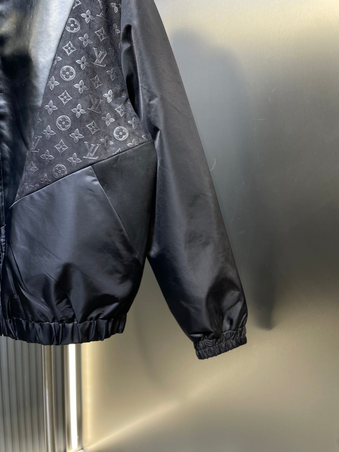 250808 A new high-quality patchwork leather jacquard jacket