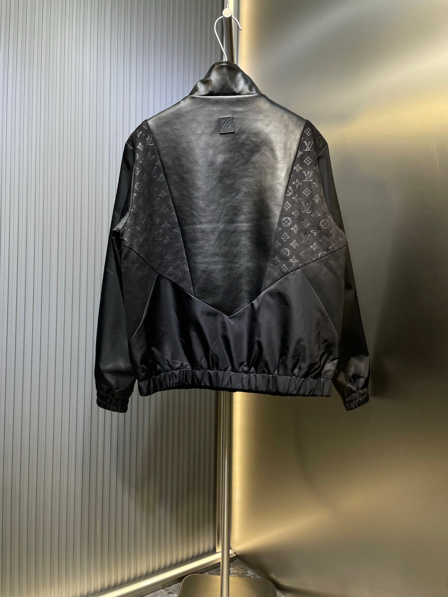 250808 A new high-quality patchwork leather jacquard jacket
