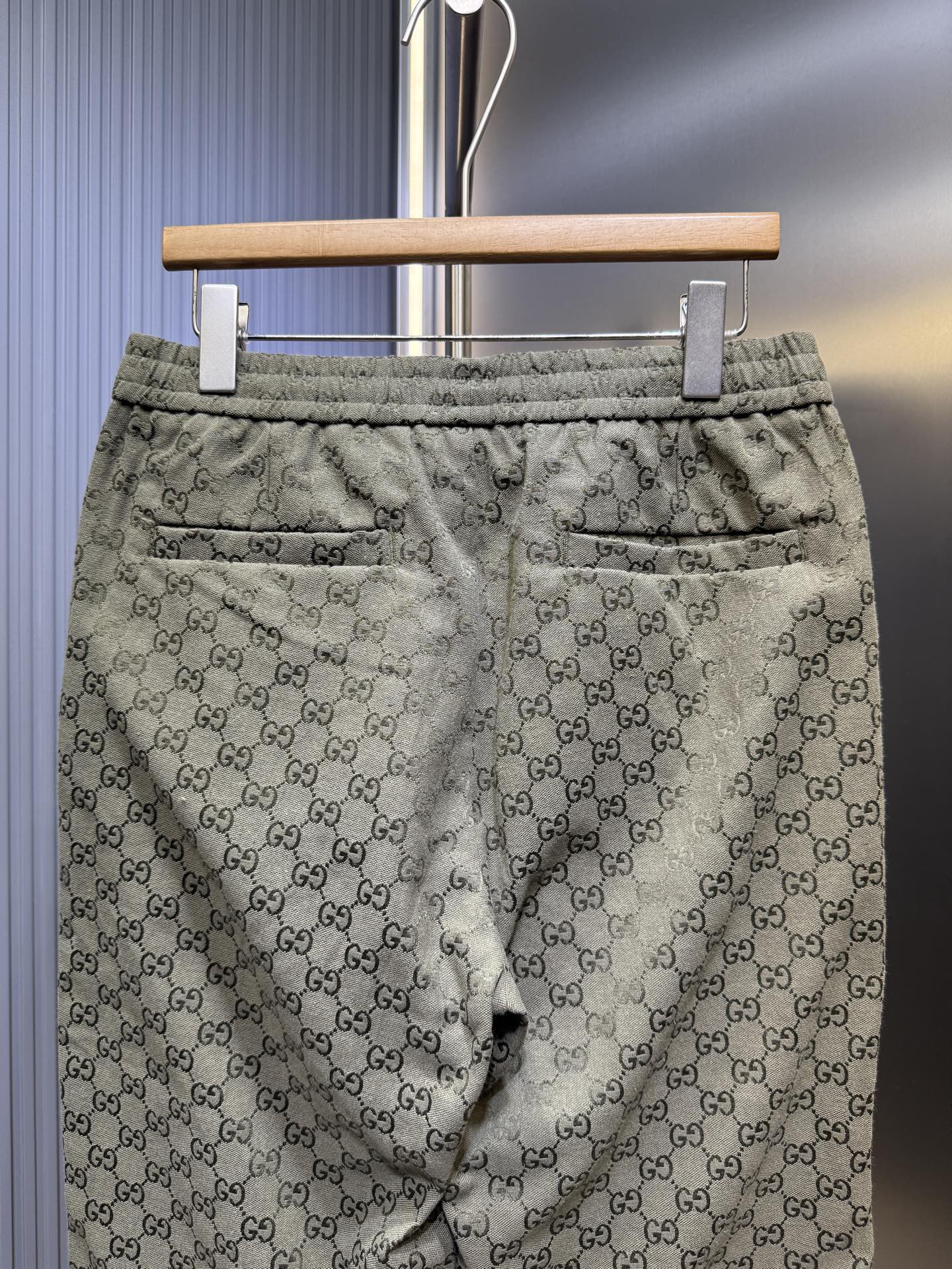 250808 New high-quality jacquard full-print elastic drawstring straight-leg trousers