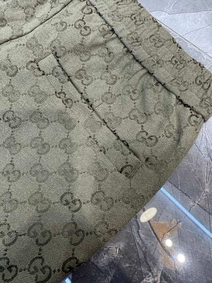 250808 New high-quality jacquard full-print elastic drawstring straight-leg trousers