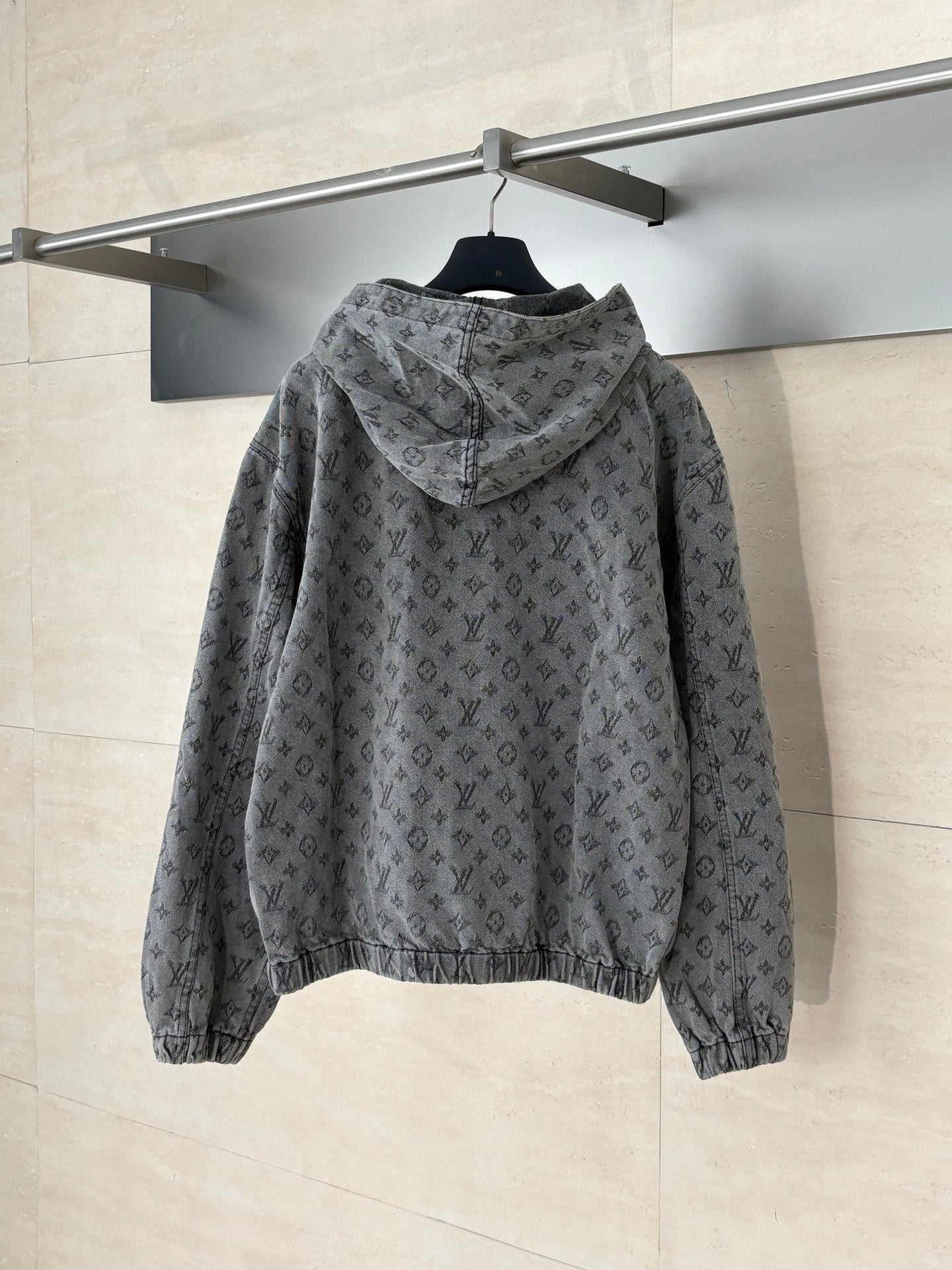 250808 A new high-quality heavy-duty jacquard denim hooded jacket