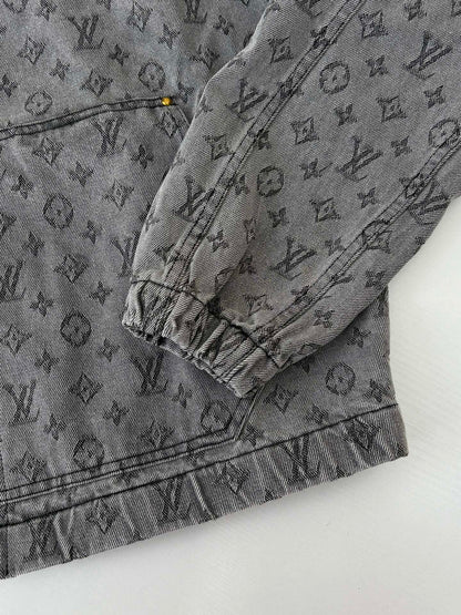 250808 A new high-quality heavy-duty jacquard denim hooded jacket