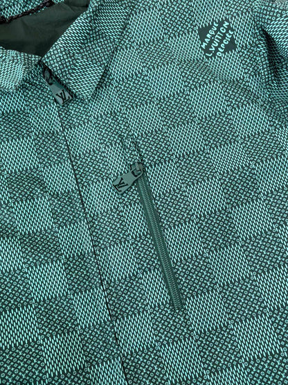 250808 A new high-quality checkered zipper technology hooded windproof jacket