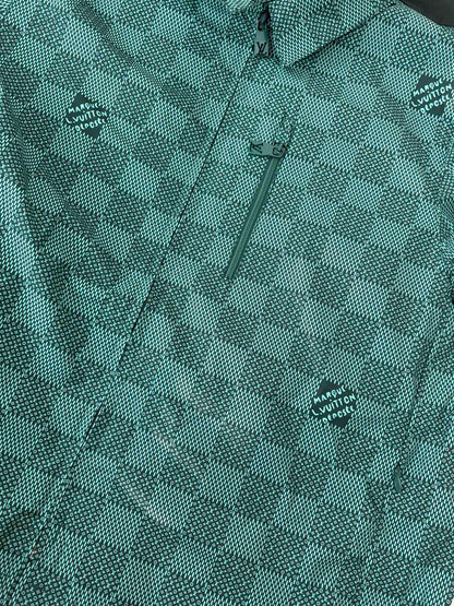 250808 A new high-quality checkered zipper technology hooded windproof jacket