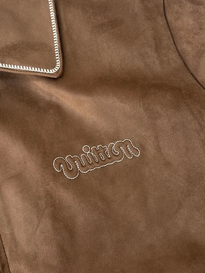 250808 New high-quality embroidered suede cowhide pilot jacket