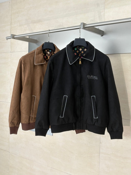 250808 New high-quality embroidered suede cowhide pilot jacket