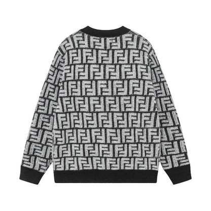 250808 New high-quality jacquard full-print cardigan sweater