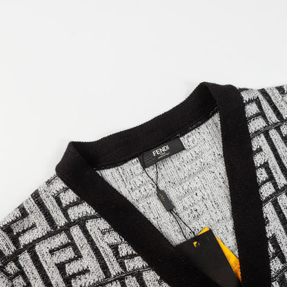 250808 New high-quality jacquard full-print cardigan sweater