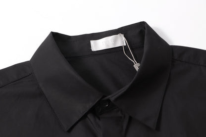 250808 A new high-quality, simple and versatile pocket letter long-sleeved shirt