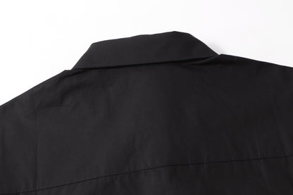 250808 A new high-quality, simple and versatile pocket letter long-sleeved shirt