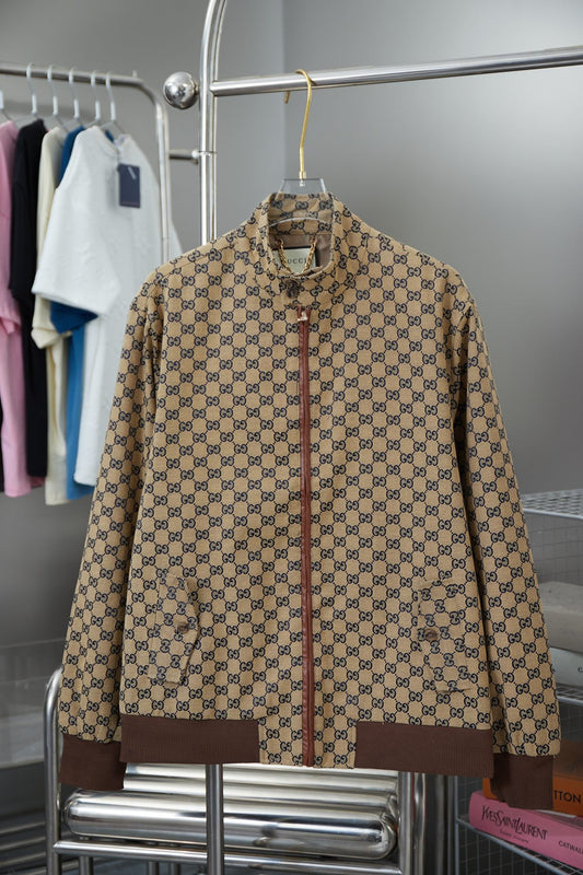 250808 New high-quality jacquard stand-up collar jacket