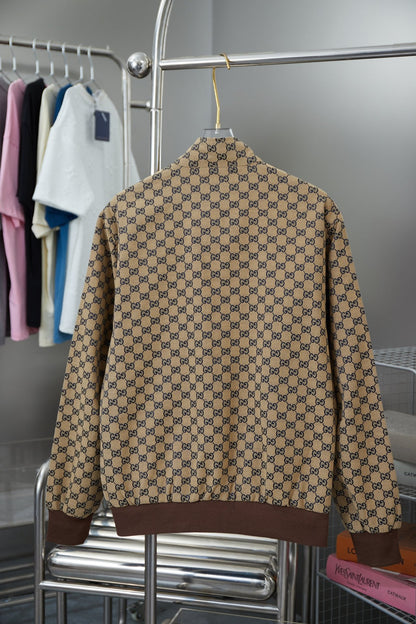 250808 New high-quality jacquard stand-up collar jacket