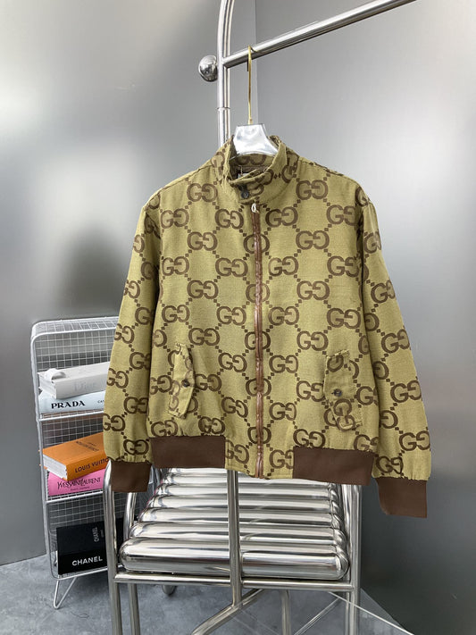250808 New high-quality jacquard stand-up collar jacket