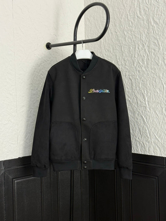 250808 New high-quality new baseball jacket with rhinestones and lettered heat treatment