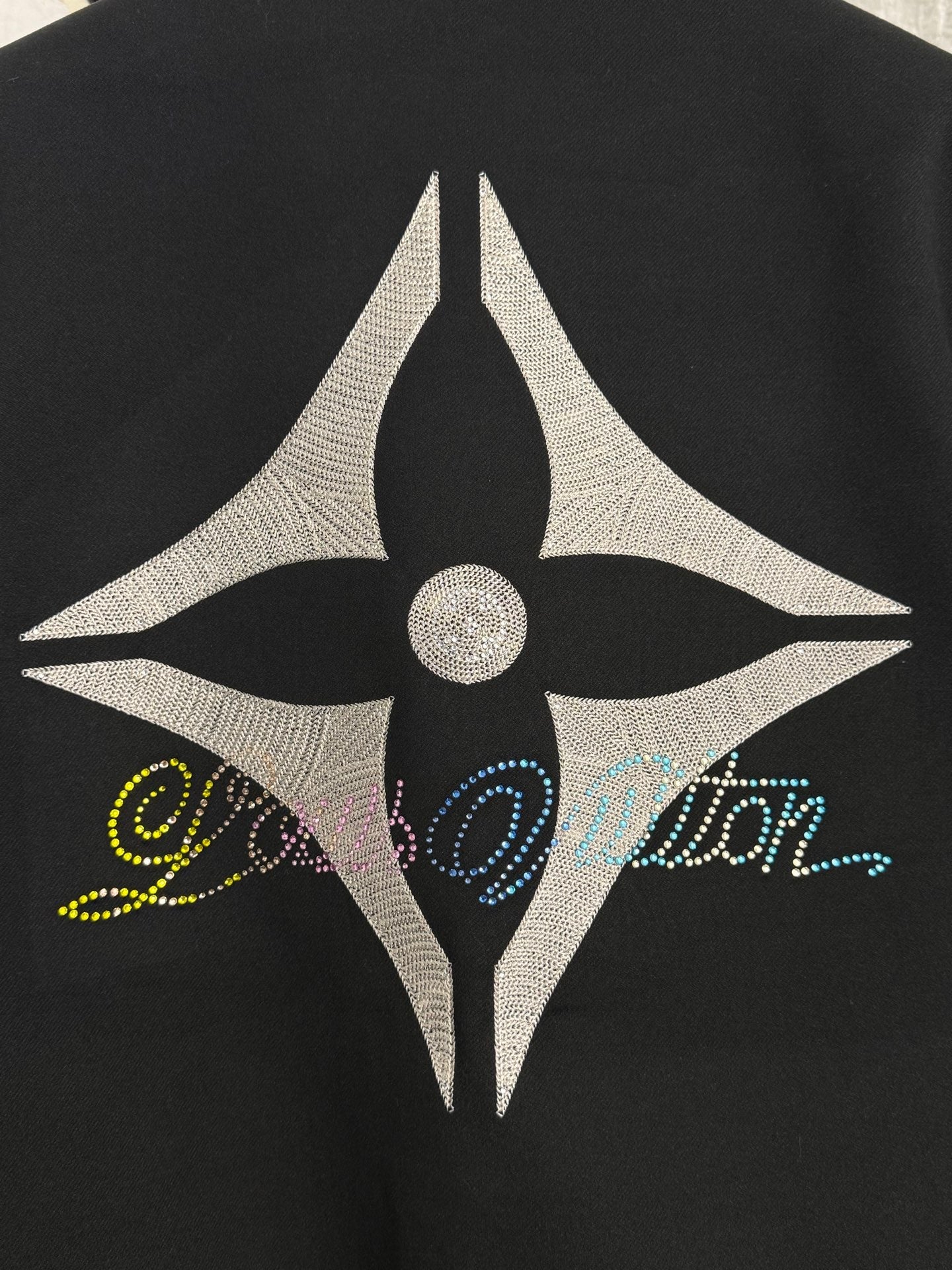 250808 New high-quality new baseball jacket with rhinestones and lettered heat treatment