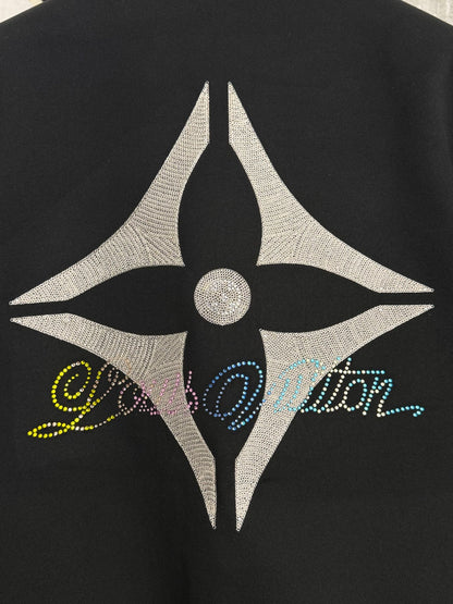 250808 New high-quality new baseball jacket with rhinestones and lettered heat treatment