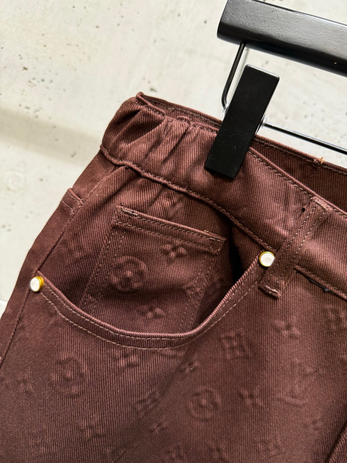250808 The new high-quality no-iron denim set features a high version with heavy craftsmanship and full embossed embossed letters