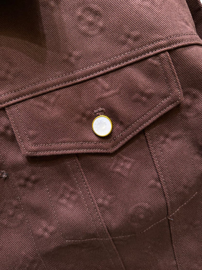 250808 The new high-quality no-iron denim set features a high version with heavy craftsmanship and full embossed embossed letters