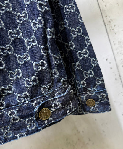 250808 A new high-quality washed denim jacket printed with jacquard letters