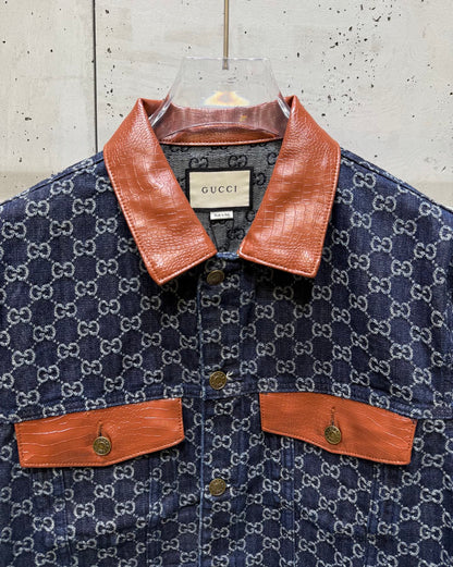 250808 A new high-quality washed denim jacket printed with jacquard letters