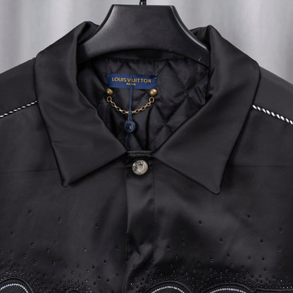 250808 New high-quality embroidered shiny surface jacket