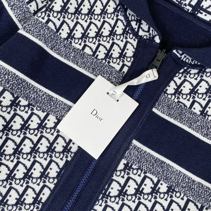 250808 A new high-quality full-printed double-sided jacquard zipper cardigan