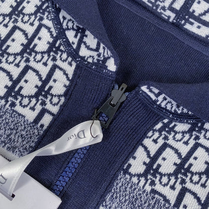 250808 A new high-quality full-printed double-sided jacquard zipper cardigan