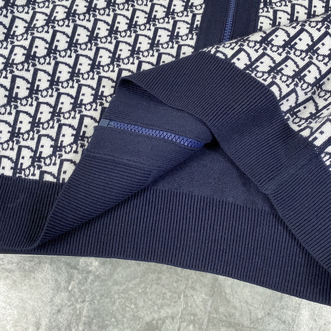 250808 A new high-quality full-printed double-sided jacquard zipper cardigan