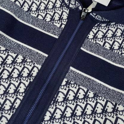 250808 A new high-quality full-printed double-sided jacquard zipper cardigan