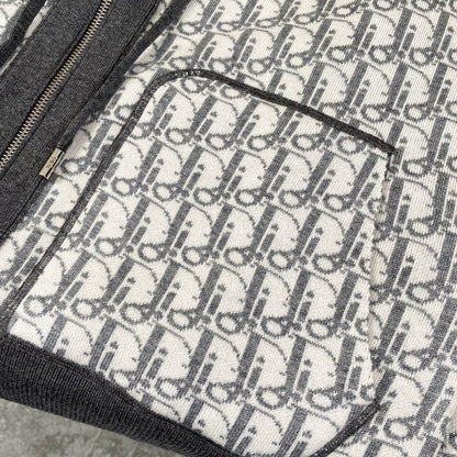 250808 A new high-quality full-printed double-sided jacquard zipper cardigan