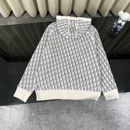 250808 A new high-quality full-printed double-sided jacquard zipper cardigan